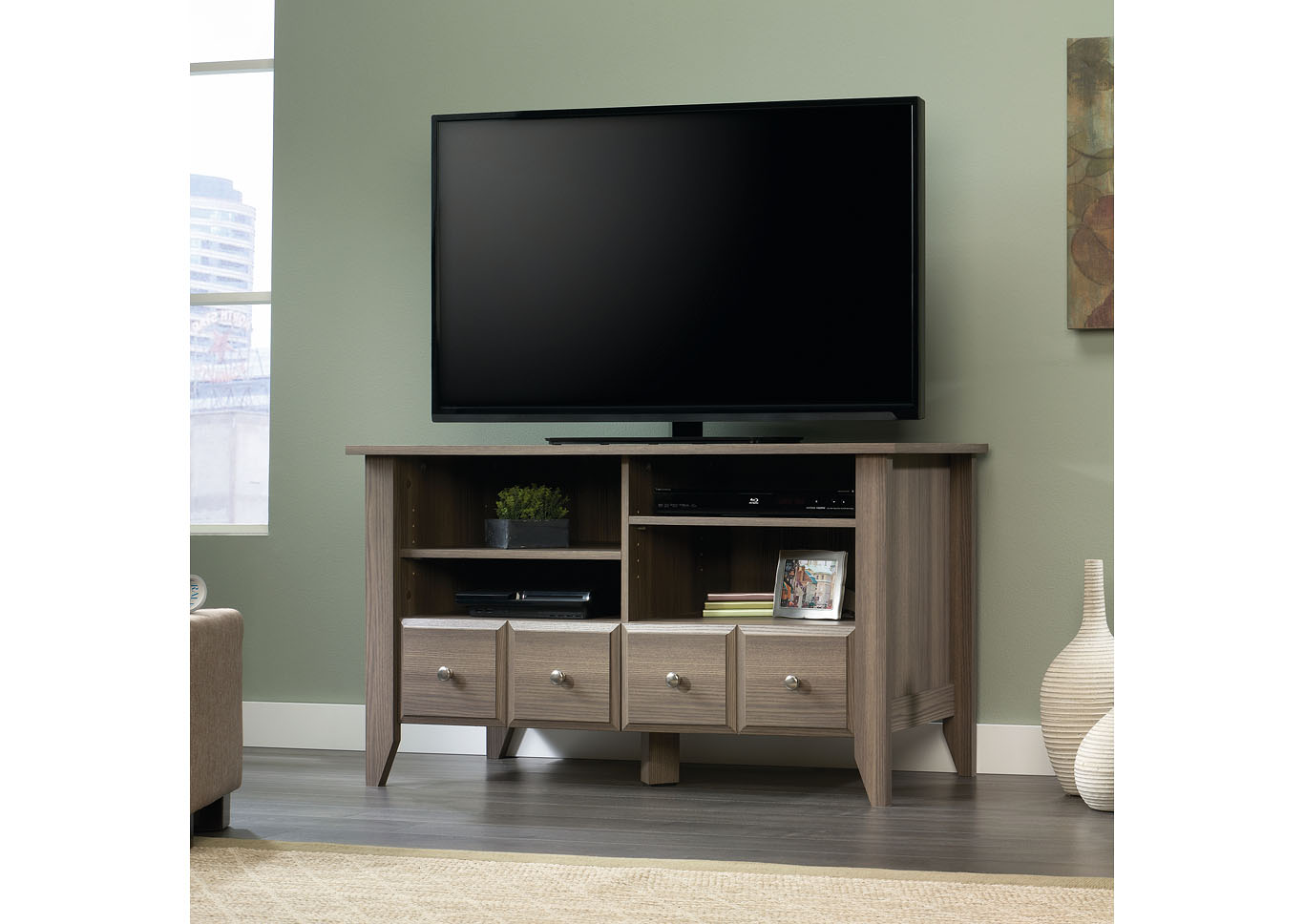 Shoal Creek Panel Diamond Ash Tv Stand,Sauder